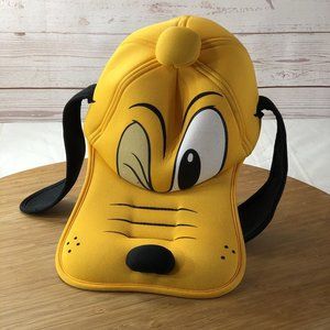 Disney Parks Foam Pluto Dog Face Floppy Ears Hat Yellow Size Adult elastic back